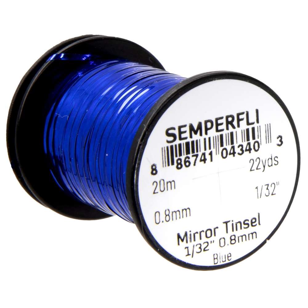 Semperfli Spool 1/32'' Blue Mirror Tinsel Fly Tying Materials (Product Length 21.87Yds / 20m)